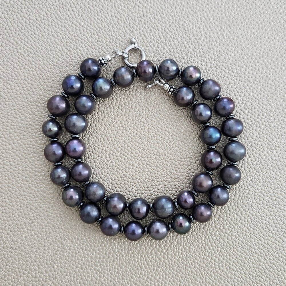 PEACOCK PEARL NECKLACE--16"